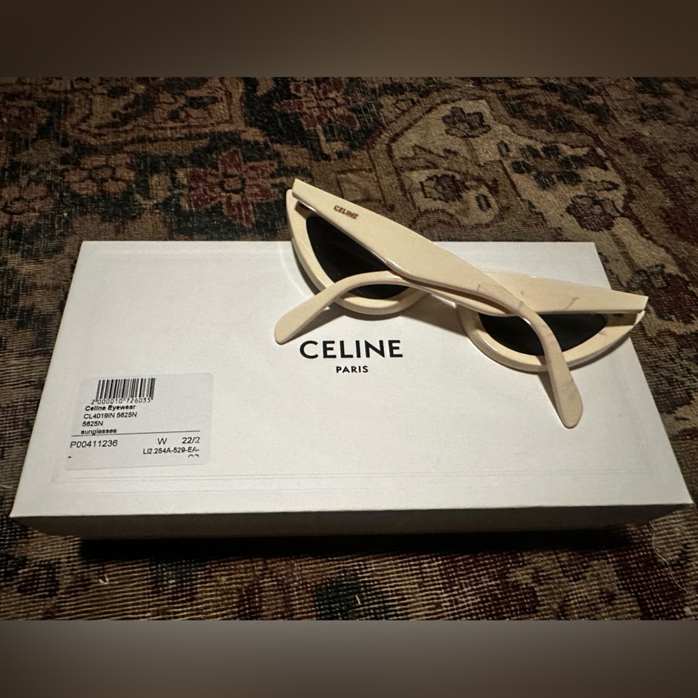 Celine Ivory Cat-Eye Sunglasses - Picture 7 of 9